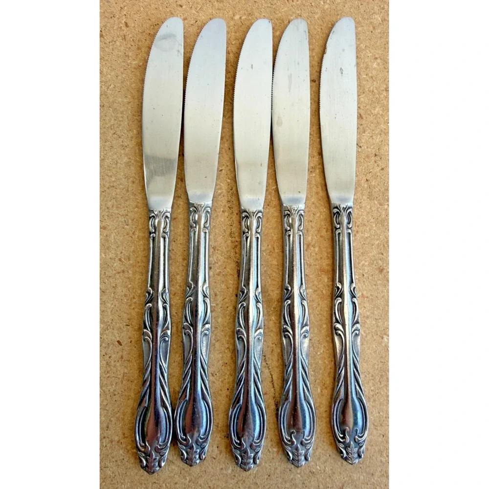 National Stainless Flatware Dinner Knives 4 Japan‎ Medford Fancy